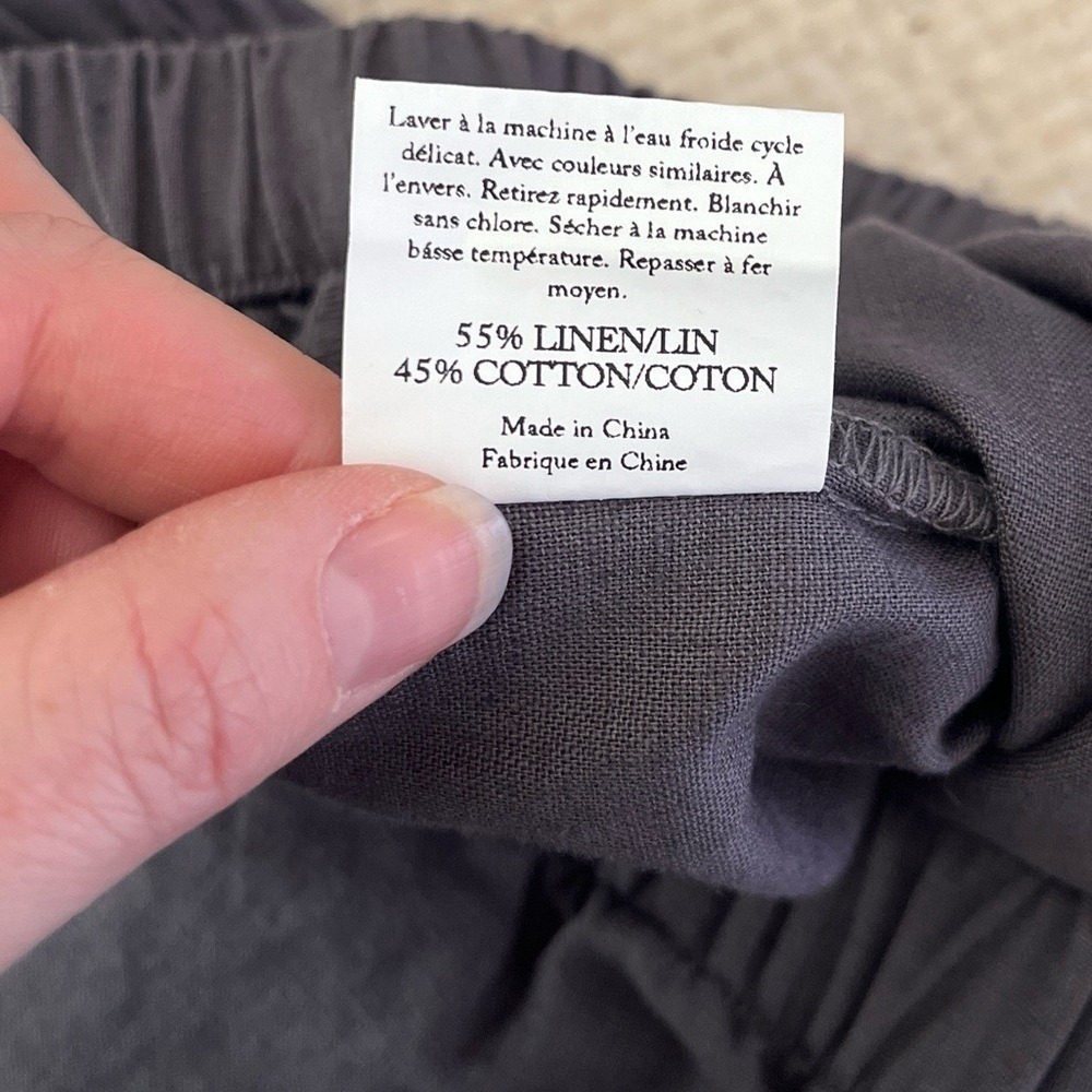 NWT Grae Cove Olina Linen Wide Leg Crop Pants w/ Pockets in Grey Sz XL - Picture 8 of 8